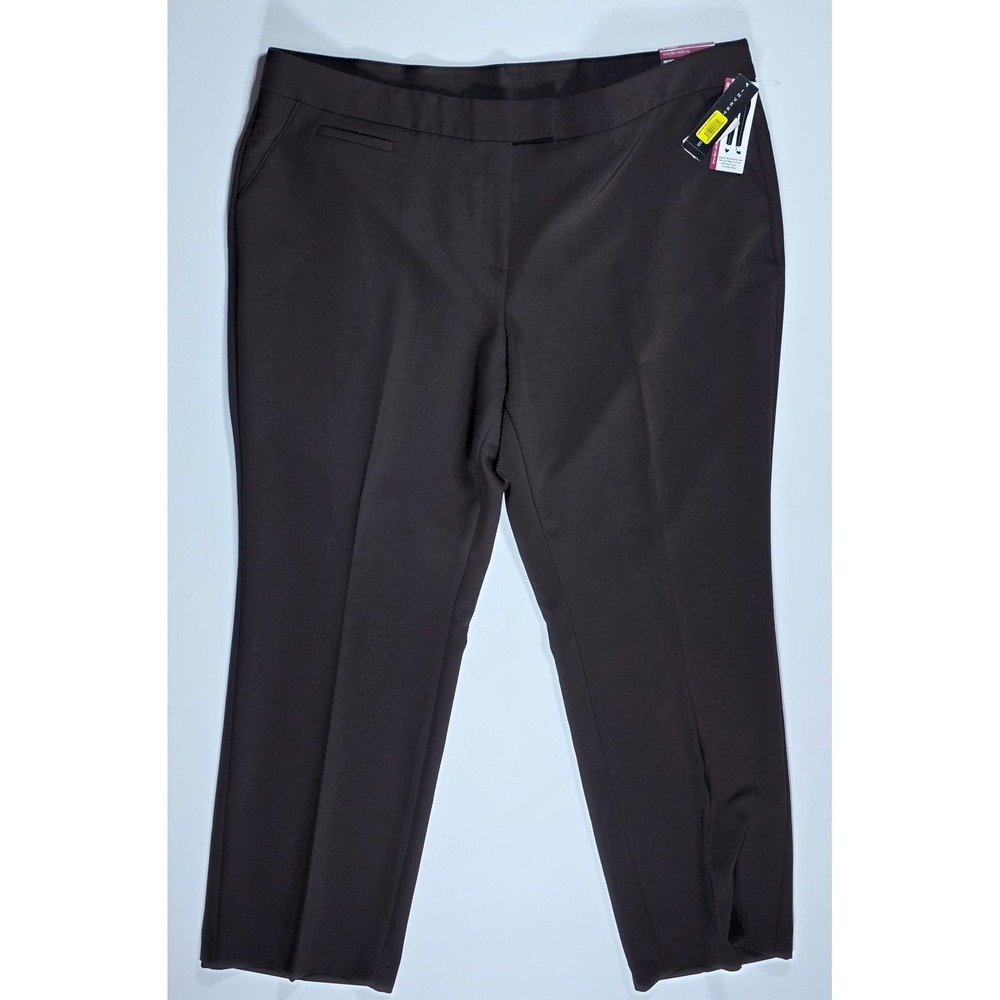 Investments II 5th AVE Fit Straight Leg Trousers Brown 22W S Secret Support